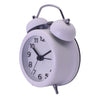 Travel Non-ticking Classic Analog Twin Bell Alarm Clock with Backlight White