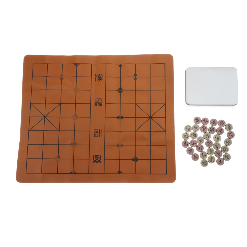 Retro Chinese Zinc Alloy Pieces Chess Xiangqi Board Game Home Party Travel