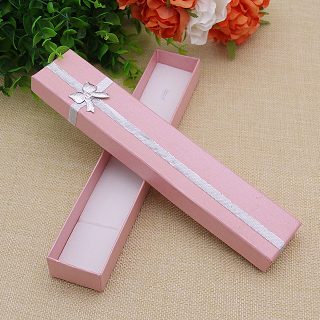 12x Bow Jewelry Box Ring Necklace Paper Box Gift Box Organizer Box Pink