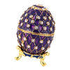 Purple Easter Egg Jewelry Box Enamel Trinket Holder Desk Decor Keepsake