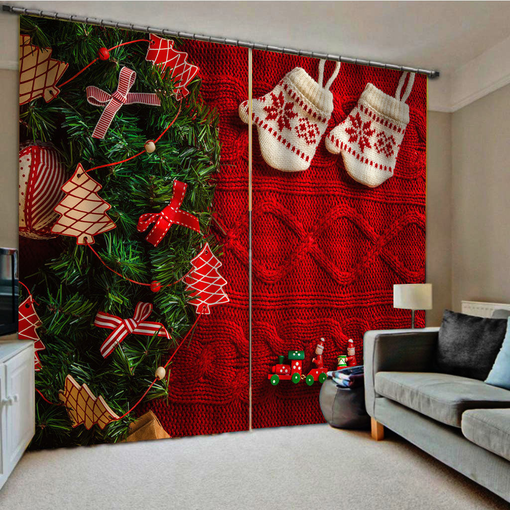 Christmas Theme Window Curtain-140x100cm Style01