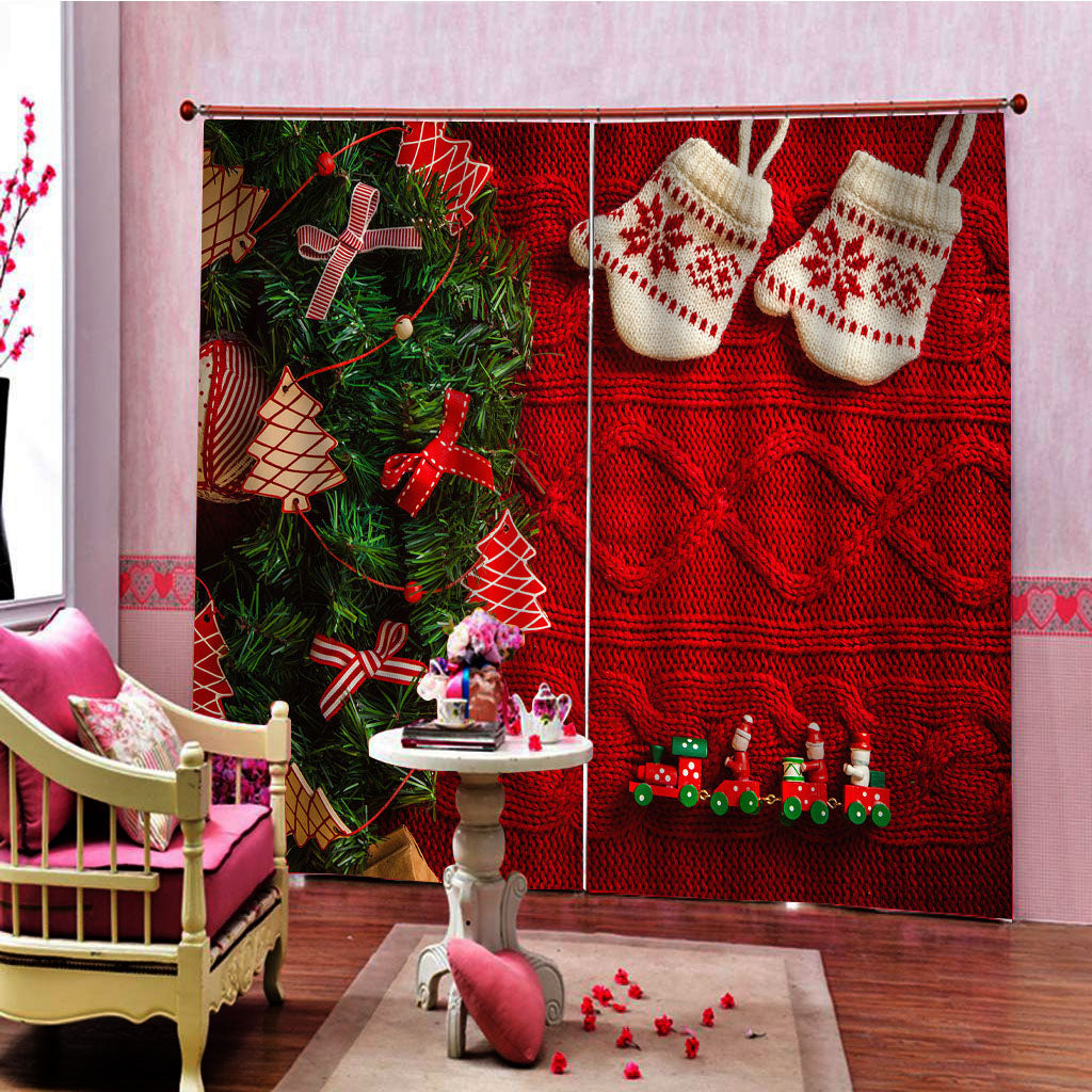 Christmas Theme Window Curtain-140x100cm Style01