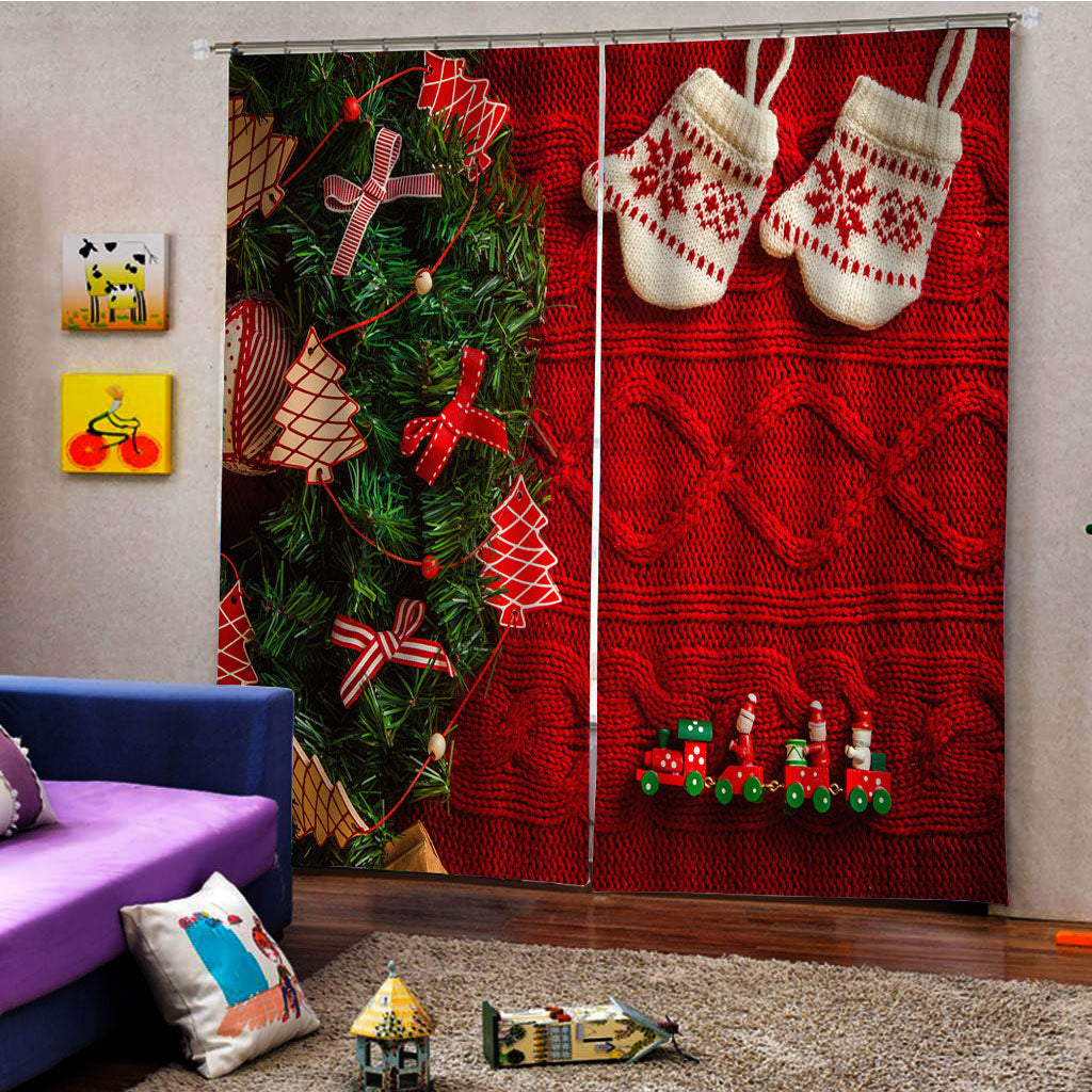 Christmas Theme Window Curtain-140x100cm Style01