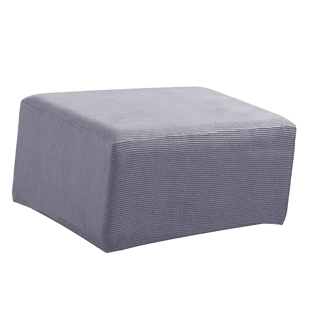 Stretch Ottoman Pouf Cover Footrest Stool Slipcover Protector Gray