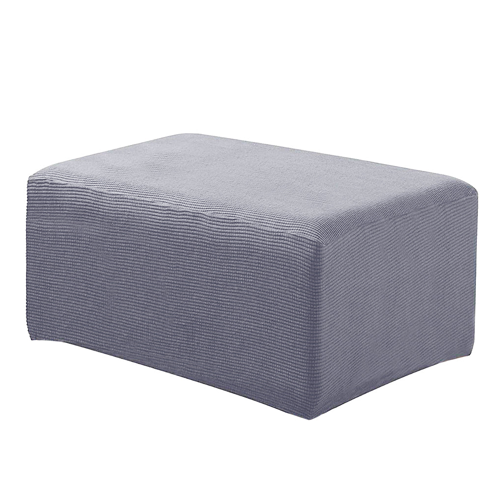 Stretch Ottoman Pouf Cover Footrest Stool Slipcover Protector Gray