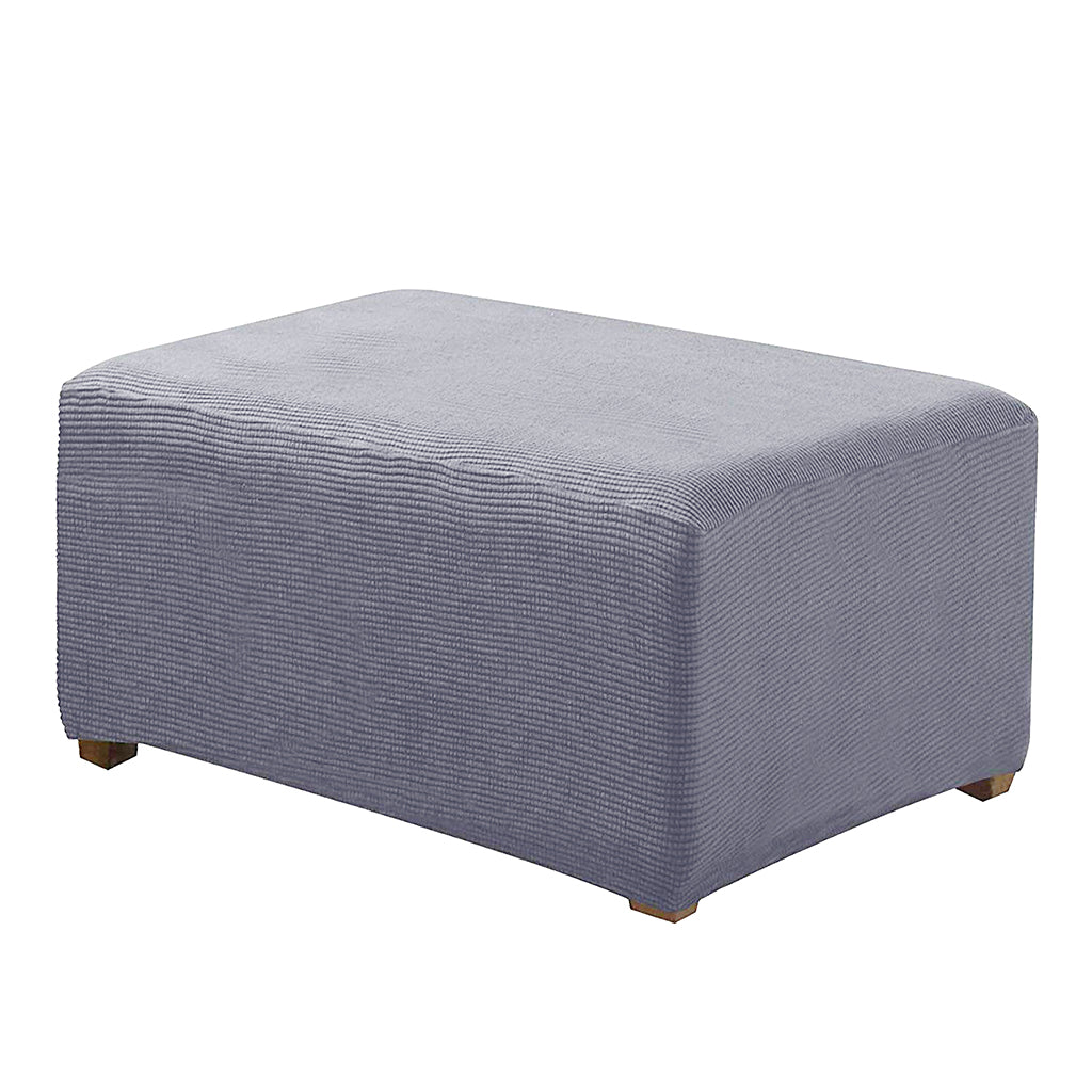 Stretch Ottoman Pouf Cover Footrest Stool Slipcover Protector Gray