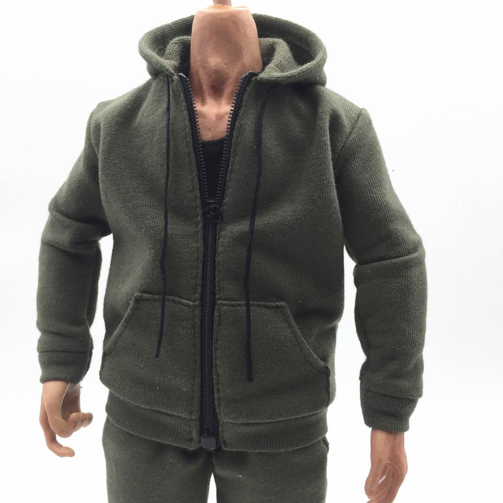 1/6 Men Hooddie Set Clothing for Phicen Figures Toy Accessories Parts green