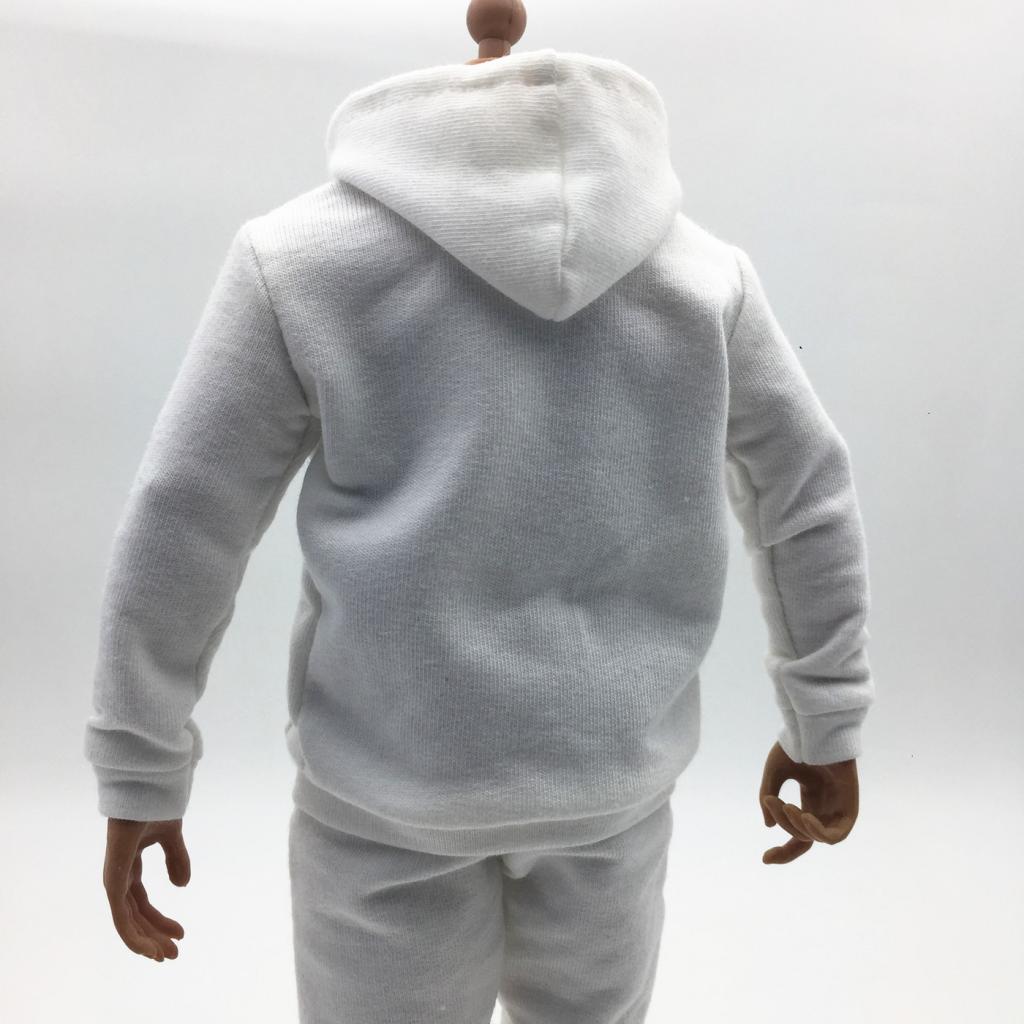 1/6 Men Hooddie Set Clothing for Phicen Figures Toy Accessories Parts white