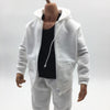 1/6 Men Hooddie Set Clothing for Phicen Figures Toy Accessories Parts white