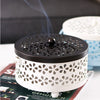 Portable Iron Mosquito Coil Holder + Handle & Lid Bronze Lid+Milky White Box