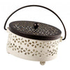 Portable Iron Mosquito Coil Holder + Handle & Lid Bronze Lid+Milky White Box