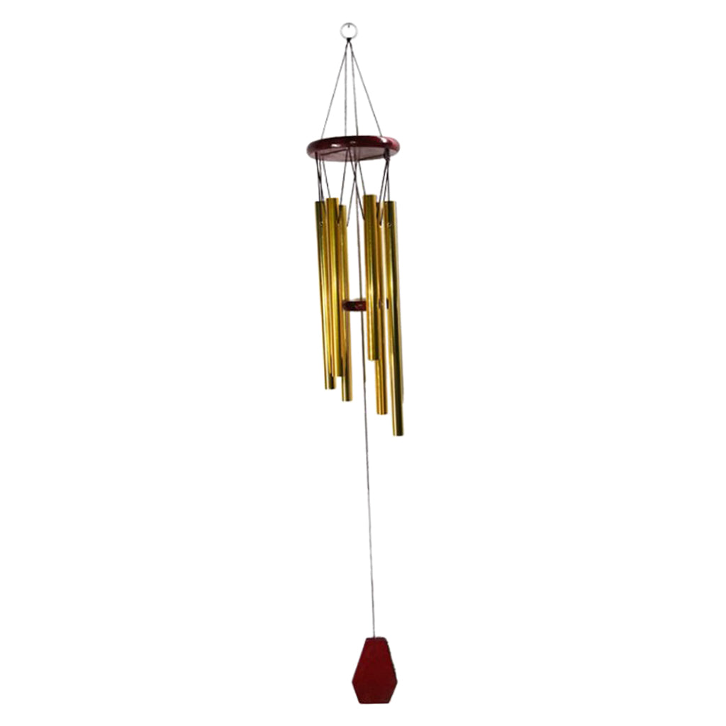 Outdoor Garden Wind Chime Deep Tone Aluminium Tube Windchimes Pendant Golden