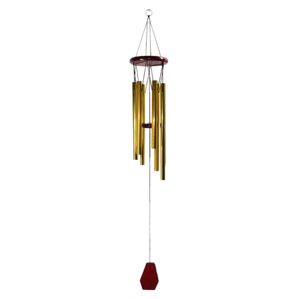 Outdoor Garden Wind Chime Deep Tone Aluminium Tube Windchimes Pendant Golden