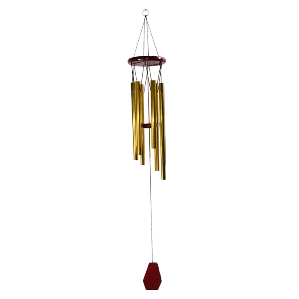 Outdoor Garden Wind Chime Deep Tone Aluminium Tube Windchimes Pendant Golden