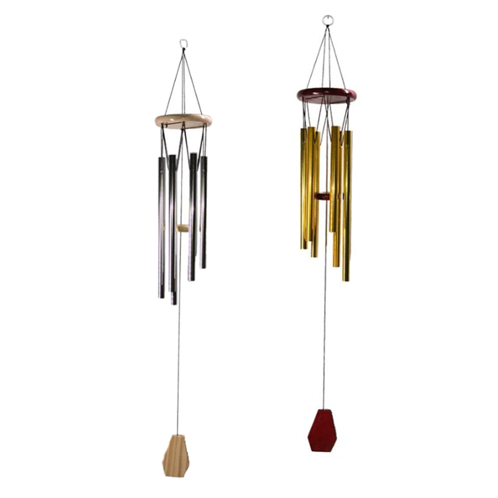 Outdoor Garden Wind Chime Deep Tone Aluminium Tube Windchimes Pendant Silver