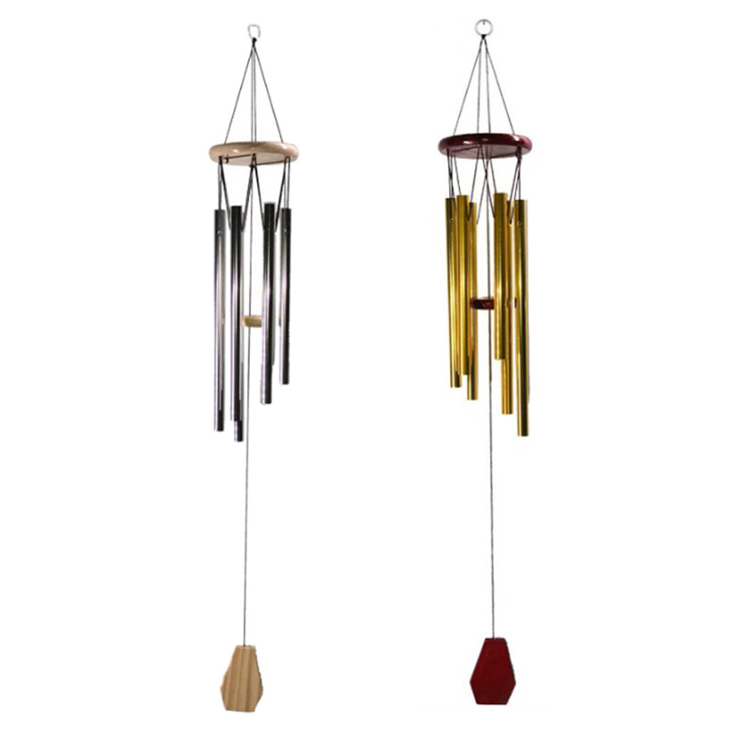 Outdoor Garden Wind Chime Deep Tone Aluminium Tube Windchimes Pendant Silver