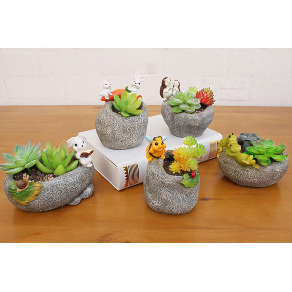 Creative Flower Pot Resin Succulent Planter Mini Plant Pot Ornament 4