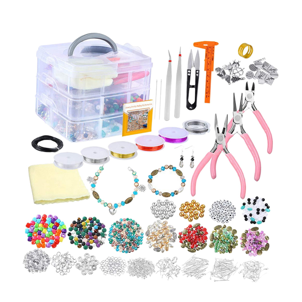 1set Jewelry Making Starter Kit DIY Accessory Tools Beads Pliers Pins Wires