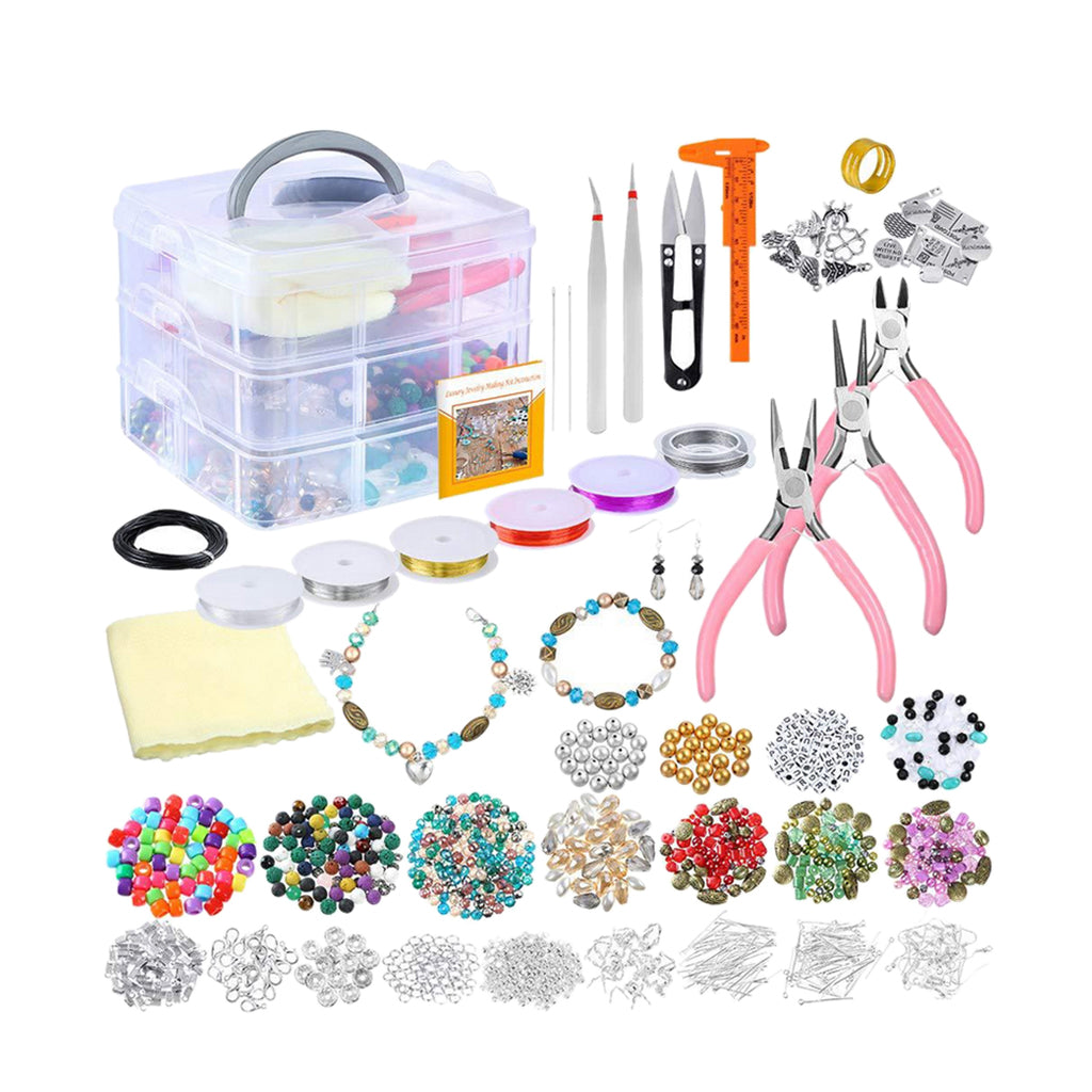 1set Jewelry Making Starter Kit DIY Accessory Tools Beads Pliers Pins Wires