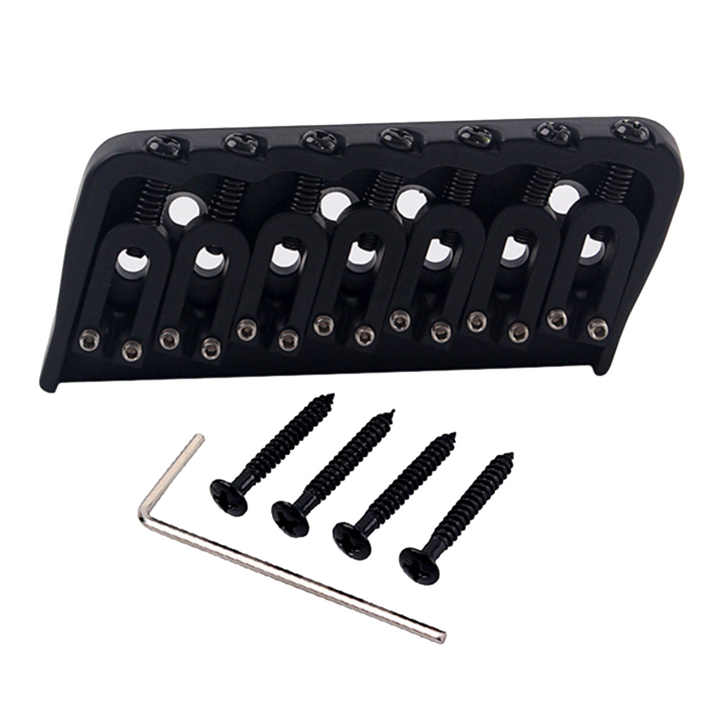 7 String Fixed Hard Tail Guitar Bridge Tailpiece for Electric Guitar Black