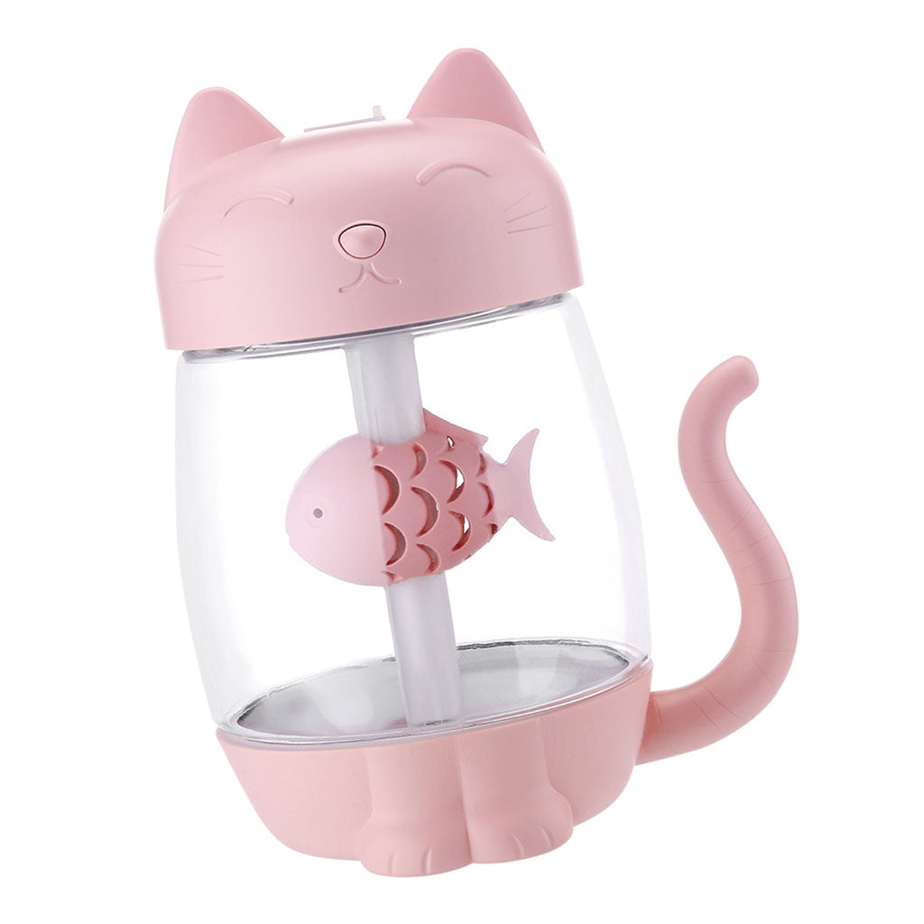 3 In 1 USB Cute Cat Air Humidifier Cool Mist Maker Mini Humidifier  Pink