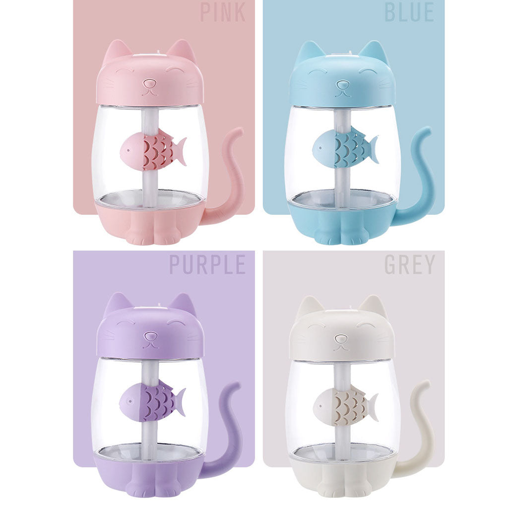 3 In 1 USB Cute Cat Air Humidifier Cool Mist Maker Mini Humidifier  Pink