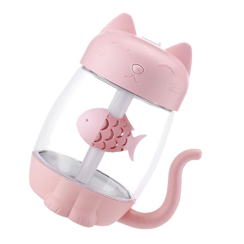 3 In 1 USB Cute Cat Air Humidifier Cool Mist Maker Mini Humidifier  Pink