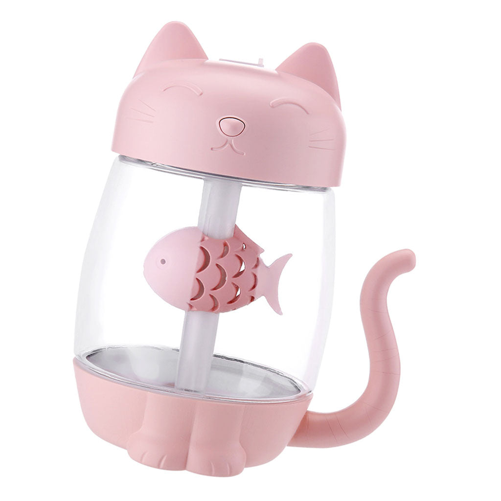 3 In 1 USB Cute Cat Air Humidifier Cool Mist Maker Mini Humidifier  Pink