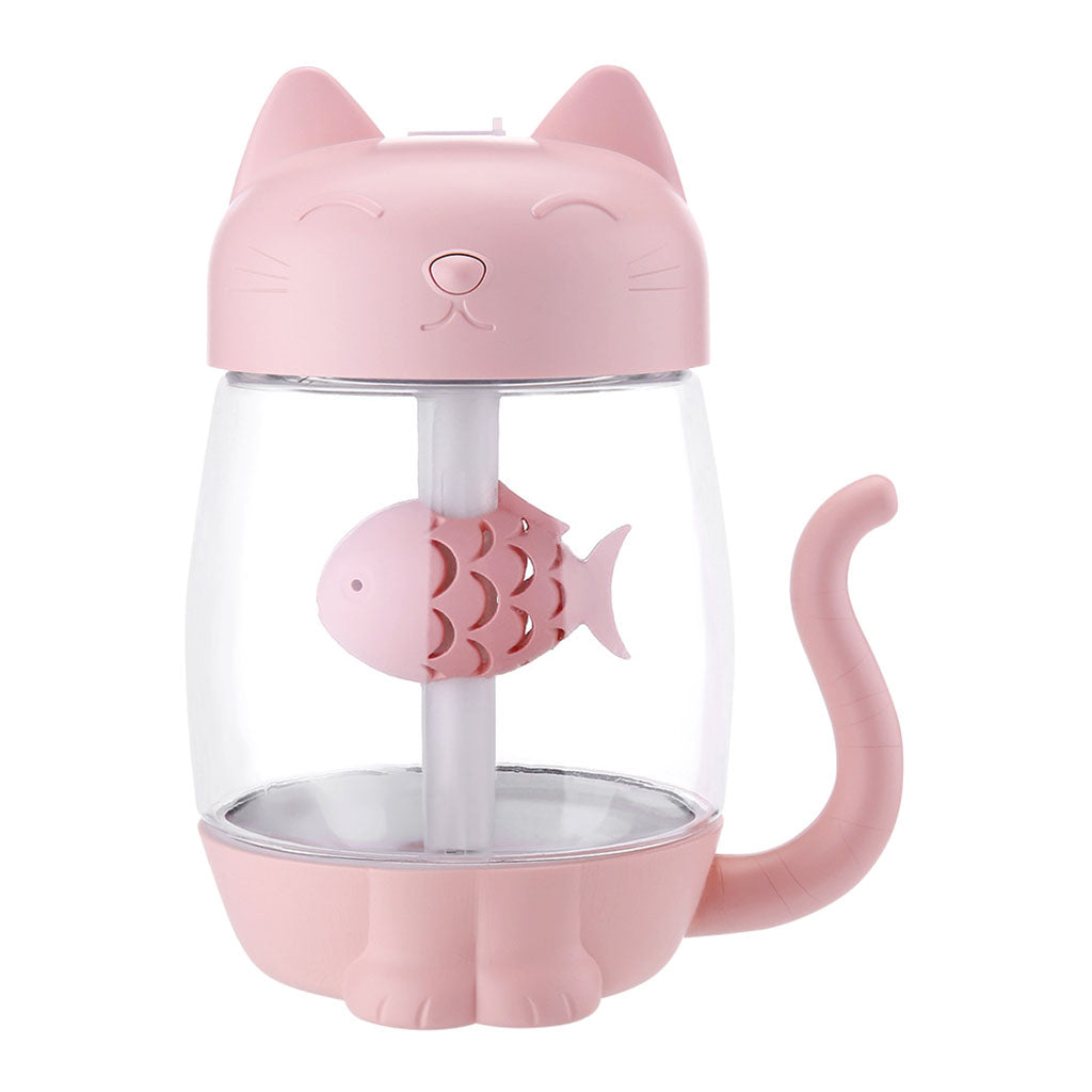 3 In 1 USB Cute Cat Air Humidifier Cool Mist Maker Mini Humidifier  Pink