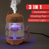 3 In 1 USB Cute Cat Air Humidifier Cool Mist Maker Mini Humidifier  Pink