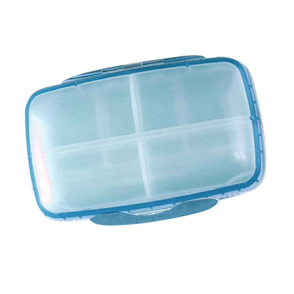 Large 8 Slot Portable Medicine Case Storage Pill Holder Box Waterproof Blue