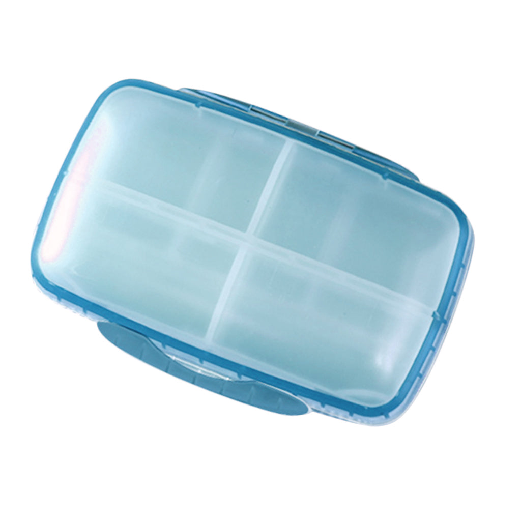 Large 8 Slot Portable Medicine Case Storage Pill Holder Box Waterproof Blue