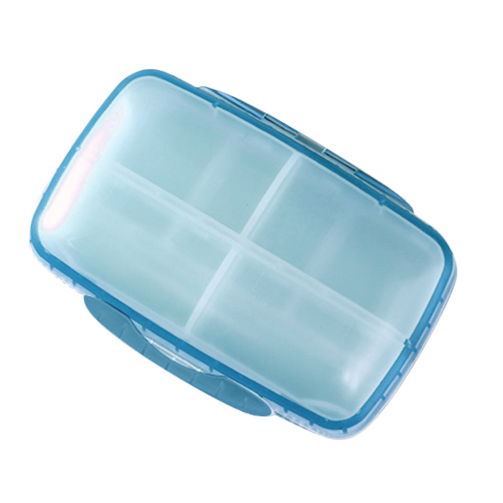 Large 8 Slot Portable Medicine Case Storage Pill Holder Box Waterproof Blue