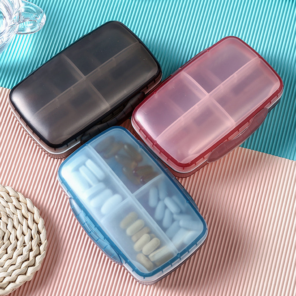 Large 8 Slot Portable Medicine Case Storage Pill Holder Box Waterproof Blue