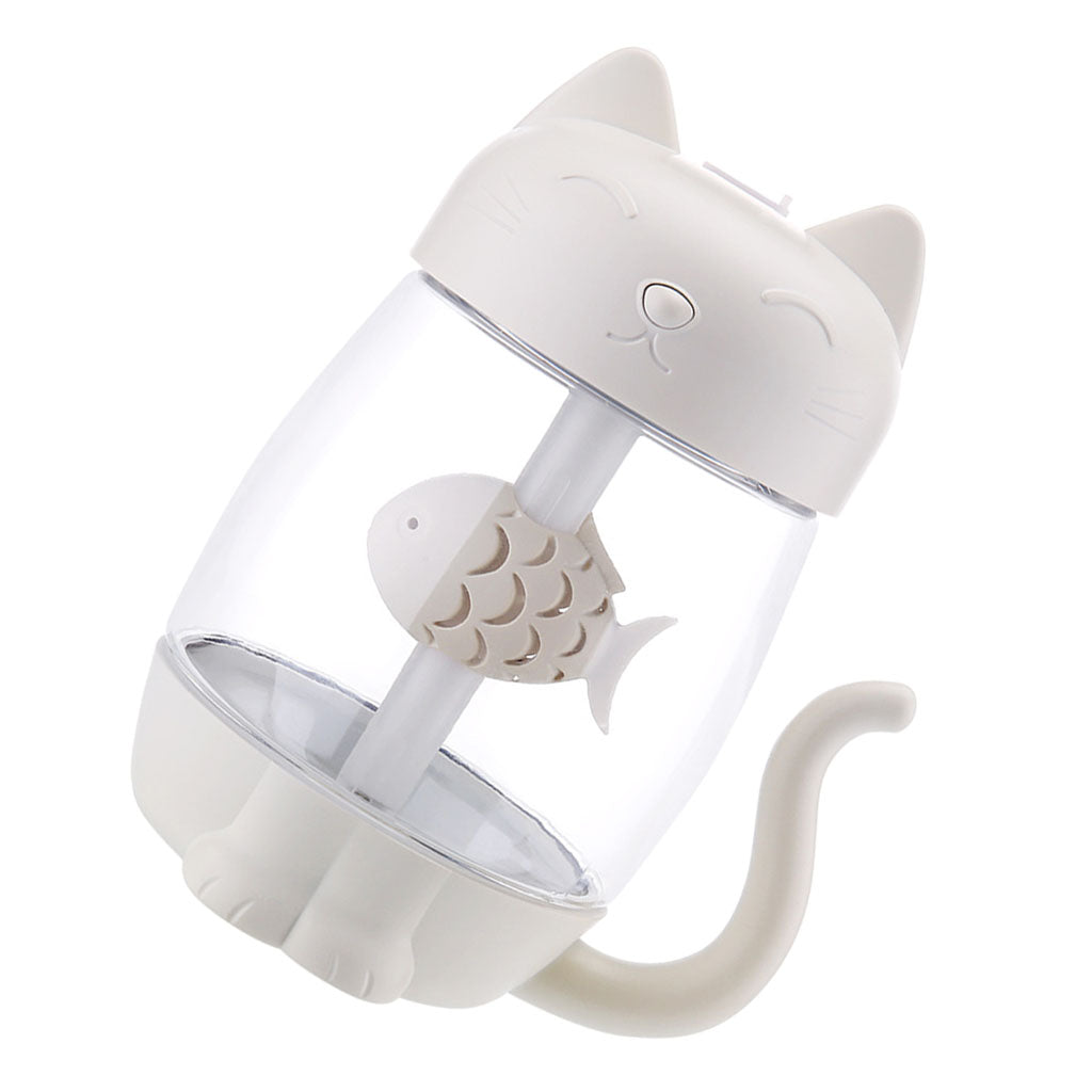 3 In 1 USB Cute Cat Air Humidifier Cool Mist Maker Mini Humidifier  White