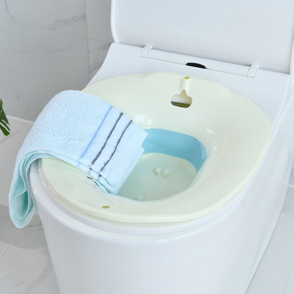 Foldable Plastic Sitz Bath Tubs Perineal Hemorrhoidal Soak Pain Relief  Blue