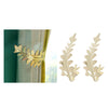 2pcs Curtain Tieback Hooks Leaf-Shaped Drapery Holder Wall Hanger Golden