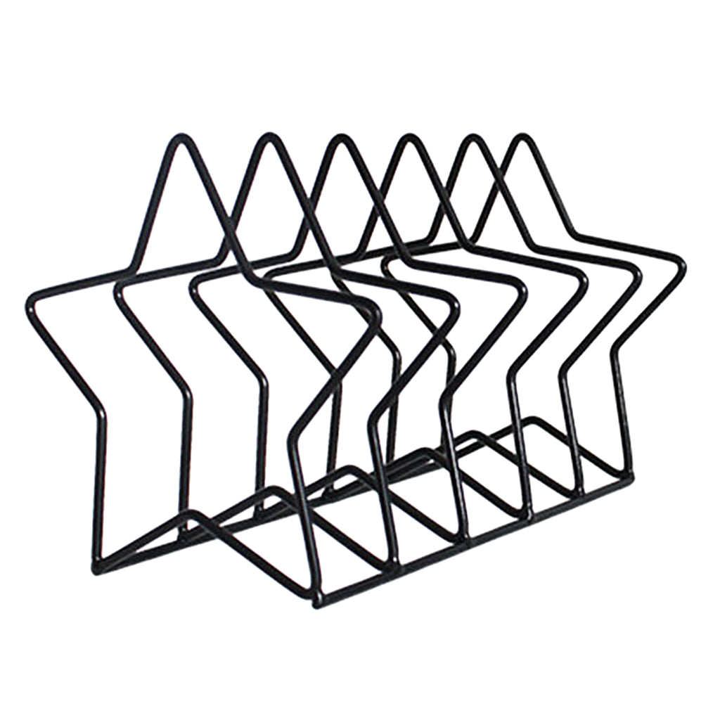 Metal Wire Desktop Storage Book Rack Magazine Newspaper Holder 5 Star