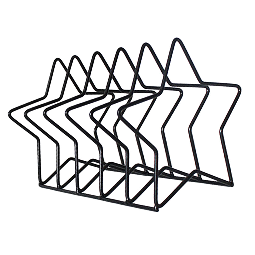 Metal Wire Desktop Storage Book Rack Magazine Newspaper Holder 5 Star