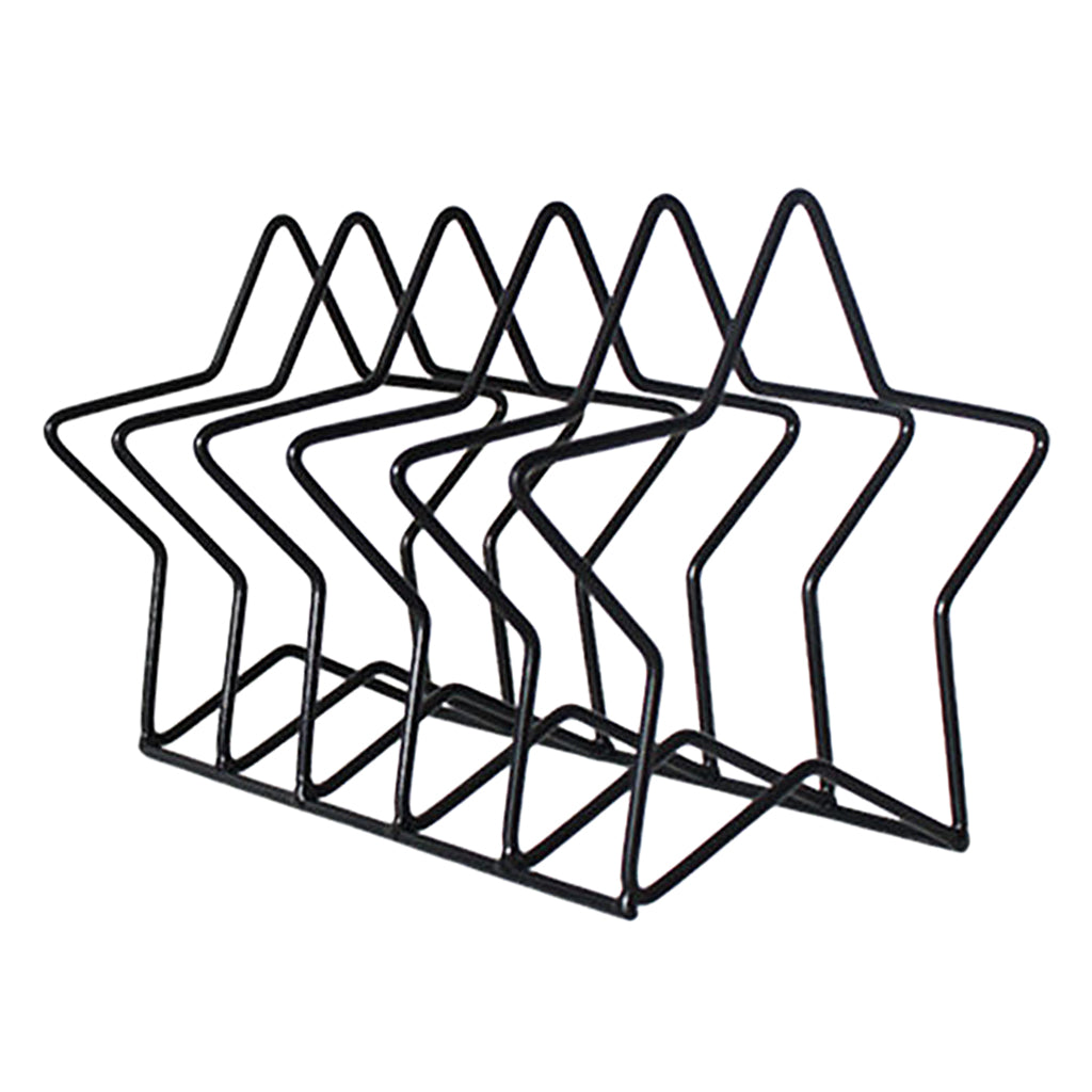 Metal Wire Desktop Storage Book Rack Magazine Newspaper Holder 5 Star