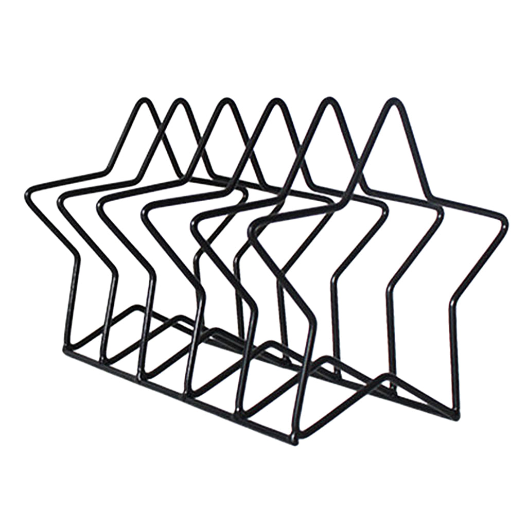 Metal Wire Desktop Storage Book Rack Magazine Newspaper Holder 5 Star