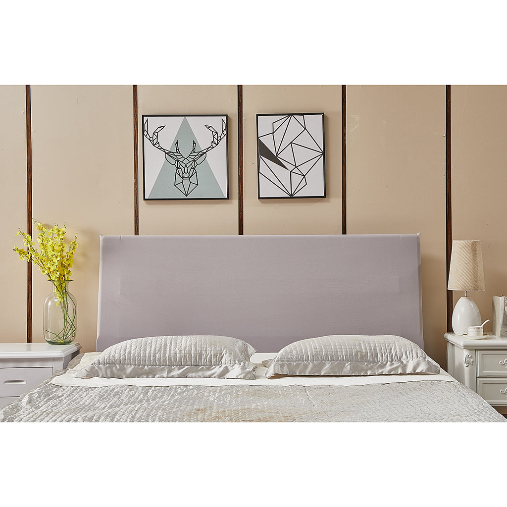 Dustproof Stretchy Bedroom Bed Headboard Cover Protector 150cm Light Grey