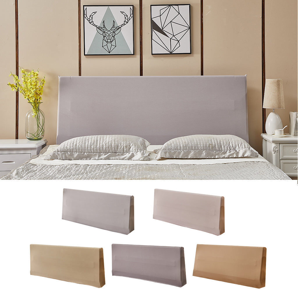 Dustproof Stretchy Bedroom Bed Headboard Cover Protector 200cm Light Grey