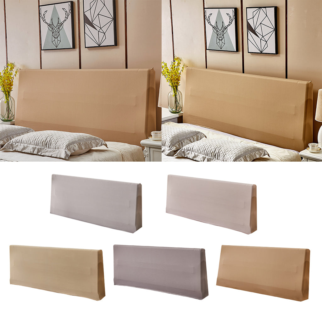 Dustproof Stretchy Bedroom Bed Headboard Cover Protector 200cm Light Grey