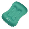 Inflatable Pillow Travel Air Cushion Travel Head Rest Support Green