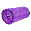 Collapsible Pop Up Cat Tunnel Two Way Play Tent Toy with Bell Purple 25x50cm