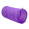 Collapsible Pop Up Cat Tunnel Two Way Play Tent Toy with Bell Purple 25x50cm