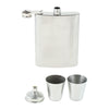 Stainless Steel Pocket Hip Flask with Cup and Funnel Silver