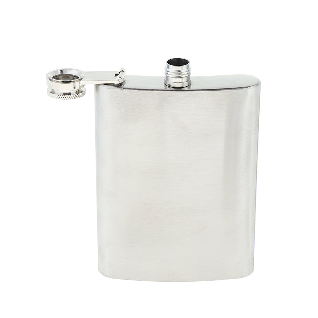 Stainless Steel Pocket Hip Flask with Cup and Funnel Silver