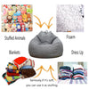 Waterproof Bean Bag Cover without Filling Stuffed Animal Holder Pink